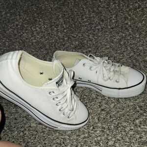 Converse Low-Top Canvas Sneakers in Off-White